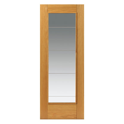 Liberty Internal Oak Medina Clear Glazed Door Prefinished