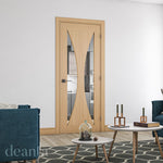 Deanta Internal Oak Sorrento Glazed Door Fully Finished