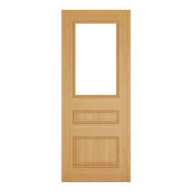 Deanta Internal Oak Windsor Glazed Door Bevelled Glass Fully Finished