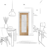 Internal Oak Ravenna Door With Clear Glass Pre-Finished
