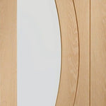 Internal Oak Salerno Door With Clear Glass Pre-Finished
