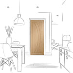Internal Oak Salerno Fire Door FD30 Fully Finished
