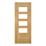 Deanta Internal Oak Seville 4L Square Glazed Fully Finished Door