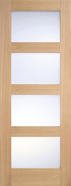 Internal Oak Shaker Door 4 Light Clear Glass