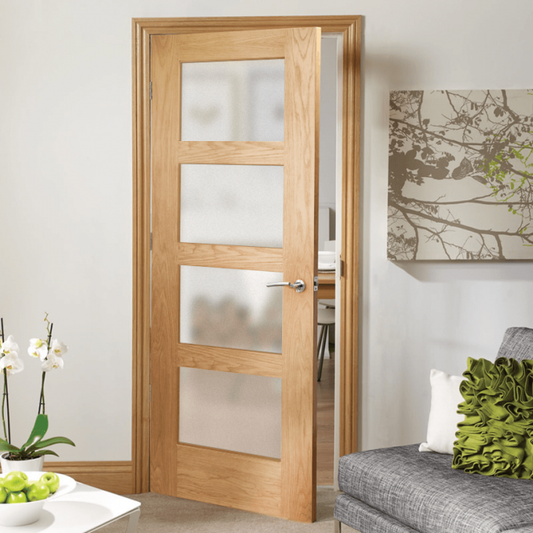 XL Joinery Oak Shaker Obscure Glazed
