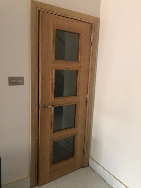 Internal Oak Vancouver 4L Glazed Door Half Hour  Fire Rated