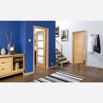 Internal Oak Vancouver Glazed Door With 4L Clear Glass Pre-Finished