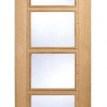 Internal Oak Vancouver Glazed Door With 4L Clear Glass Pre-Finished