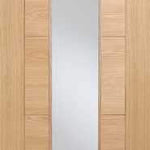 Internal Oak Vancouver Glazed Door With Long 1 Light Glass Panel