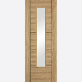 Internal Oak Vancouver Laminate Glazed Door With Clear Glass
