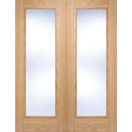 Internal Oak Vancouver Pattern 10 Glazed Pair Of Doors