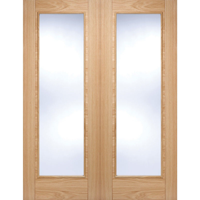 Internal Oak Vancouver Pattern 10 Glazed Pair Of Doors