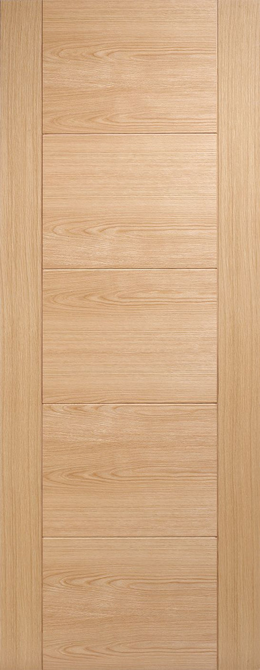 Internal Oak Vancouver Oak 5 Panel Fire Door FD30 Fully Finished