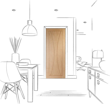 Internal Oak Verona Door Panelled Pre-Finished
