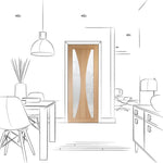 Internal Oak Verona Glazed Fire Door With Clear Glass FD30