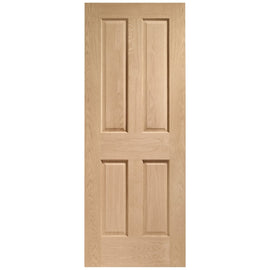 Internal Oak Victorian 4 Panel Fire Door Unfinished