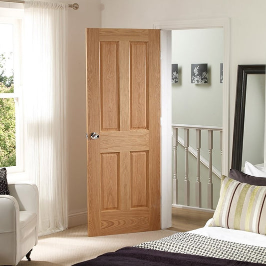 Internal Oak Victorian 4 Panel Fire Door FD30