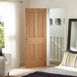 Internal Oak Victorian 4 Panel Fire Door Unfinished
