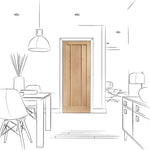 Internal Oak Worcester 3 Panel Door Fully Finished