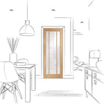 Internal Oak Worcester Pre-Finished Door With Clear Glass