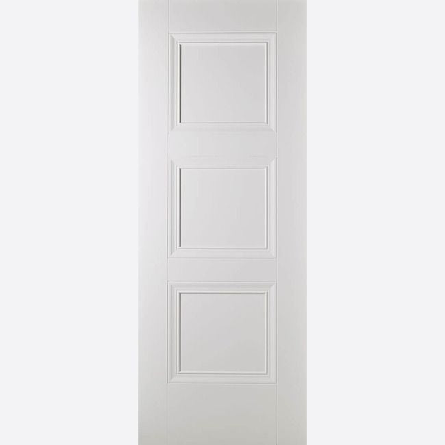Internal White Amsterdam 3 Panel Fire Rated Door FD30