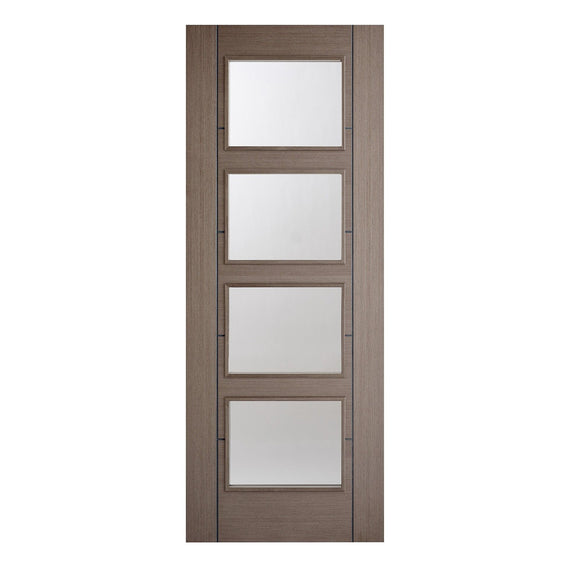 Internal Vancouver Chocolate Grey Clear Glazed Door Pre-Finished