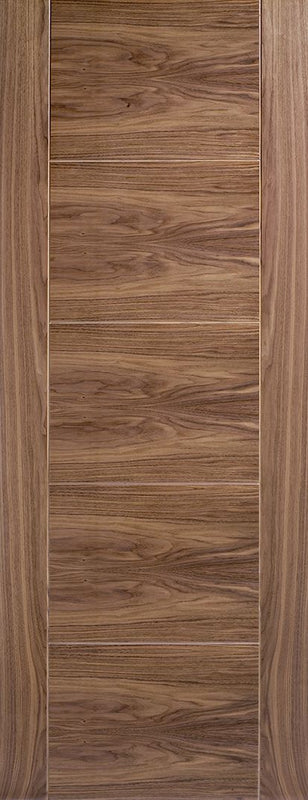 Internal Walnut Vancouver 5 Panel Door Fully Finished