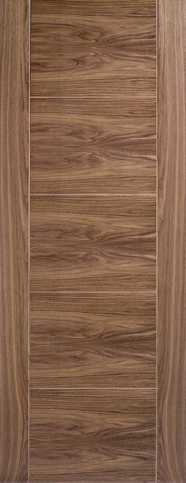 Internal Walnut Vancouver 5 Panel Half Hour Fire Rated Door FD30