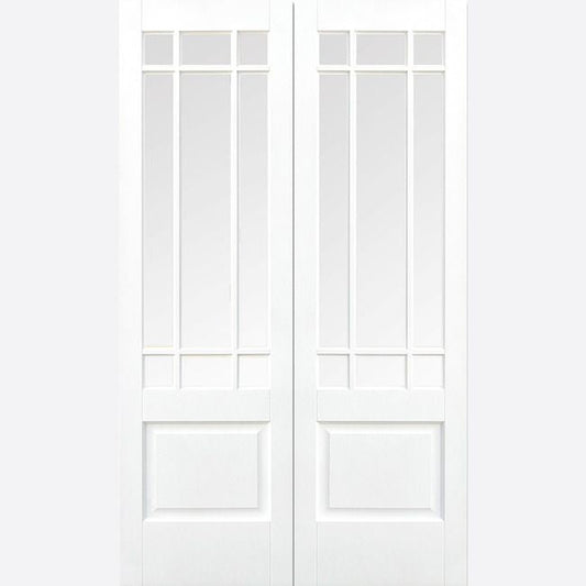 Internal White Downham Pair Of Glazed 9L Doors