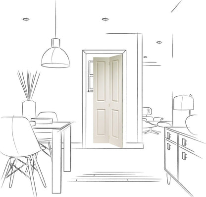 Internal White Moulded Victorian 4 Panel Bi-Fold Door