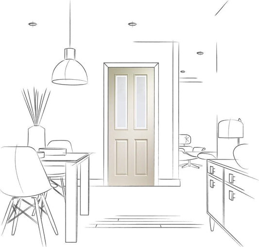Internal White Moulded Victorian Door With Forbes Glass