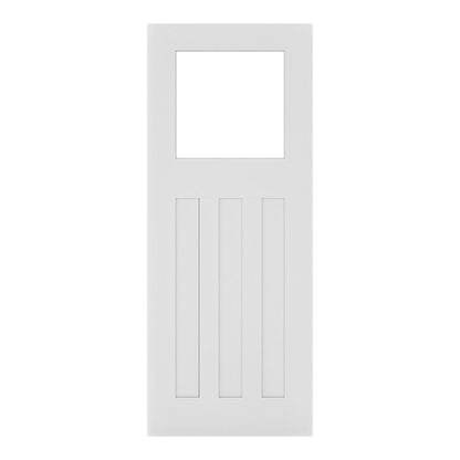 Deanta Internal White Primed Cambridge Door Glazed With Clear Glass