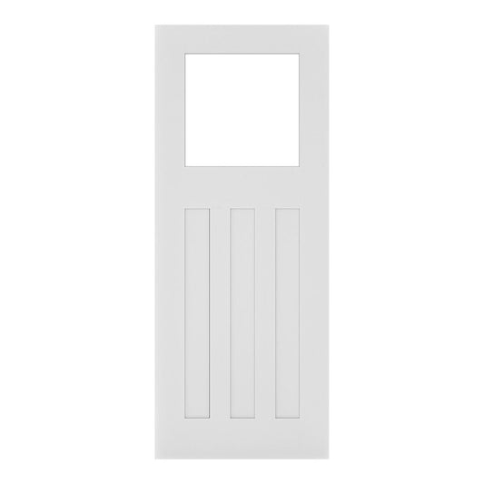 Deanta Internal White Primed Cambridge Door Glazed With Clear Glass