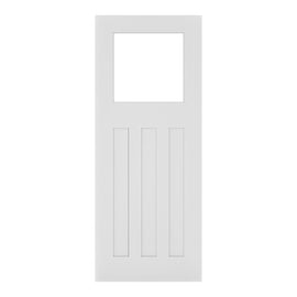 Deanta Internal White Primed Cambridge Door Glazed With Clear Glass
