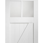 Internal White Primed Cottage Door With Clear Glass Half Glazed