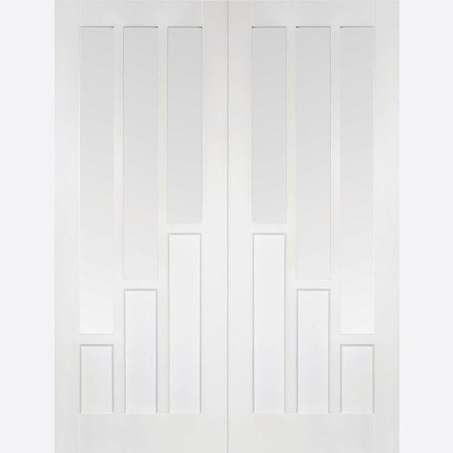 Internal White Primed Coventry Glazed Pair Of French Doors