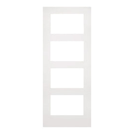 Deanta Internal White Primed Coventry Shaker Clear Glazed Fire Door