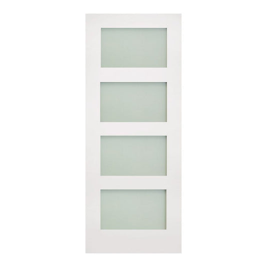 Deanta Internal White Coventry Shaker Frosted Glazed Door Primed