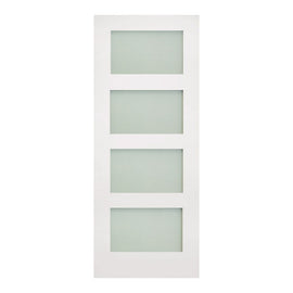Deanta Internal White Coventry Shaker Frosted Glazed Door Primed