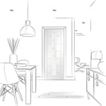 Internal White Primed Palermo Door With 1 Light Clear Glass