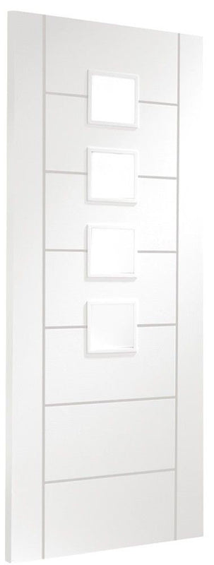 Internal White Primed Palermo Door With Obscure Glass