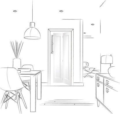 XL Joinery White Primed Pattern 10 Clear Glazed Bi-Fold