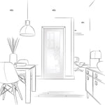 Internal White Primed Pattern 10 Fire Door With Clear Glass