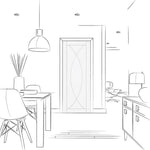 Internal White Primed Pesaro Panelled Fire Door FD30