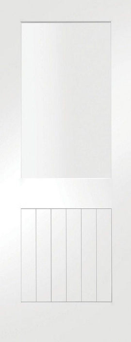 Internal White Primed Suffolk Door With Clear Glass