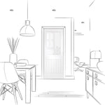 Internal White Primed Suffolk Door With Clear Glass