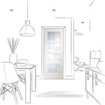 Internal White Severo With Clear Bevelled Glass Pre-Finished Door
