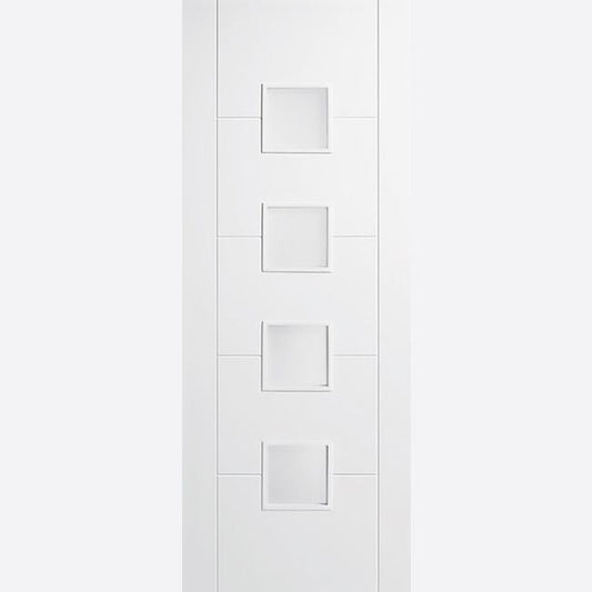 Internal White Vancouver Glazed 4L Door With Frosted Glass