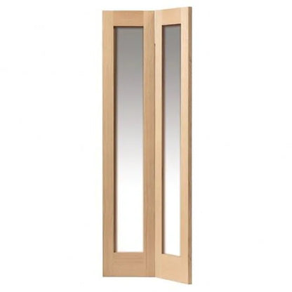 Liberty Internal Oak Fuji Shaker Clear Glass Bi-Fold Door