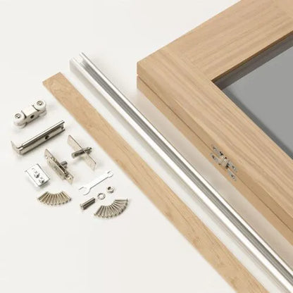 Liberty Internal Oak Fuji Shaker Clear Glass Bi-Fold Door